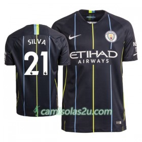 Camisolas de Futebol Manchester City David Silva 21 Equipamento Alternativa 2018/19 Manga Curta
